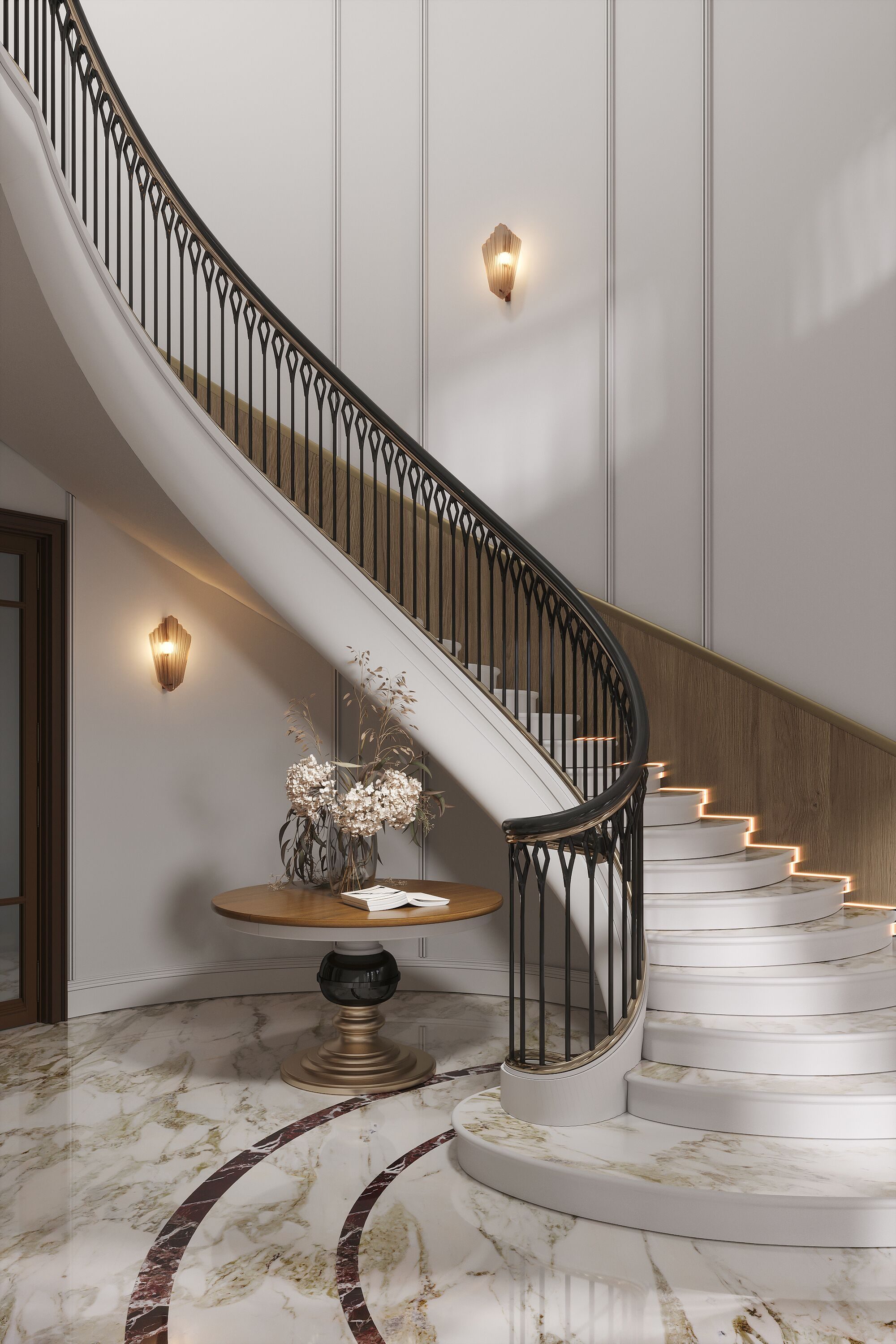 Luxury Staircase Design Dubai UAE | Custom Interior Fit-Out Solutions ...